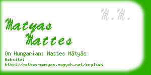 matyas mattes business card